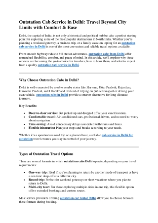 Car Hire in Delhi for Outstation Travel – Your Gateway to North India