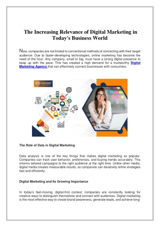 The Increasing Relevance of Digital Marketing in Today