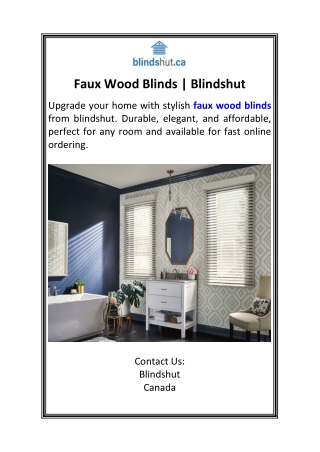 Faux Wood Blinds  Blindshut