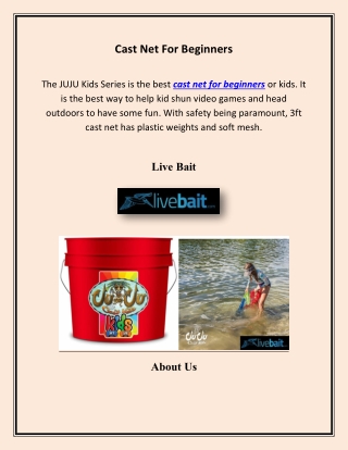 Cast Net for Kids, livebait