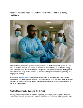 Resilient Systems, Resilient Leaders_ The Backbone of Crisis-Ready Healthcare