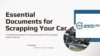 Which Documents Needed for Scrapping Your Car