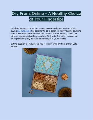 Dry Fruits Online – A Healthy Choice at Your Fingertips (1)