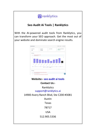 Seo Audit Ai Tools  Ranklytics