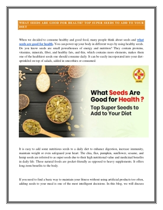 What Seeds Are Good for Health? Top Super Seeds to Add to Your Diet