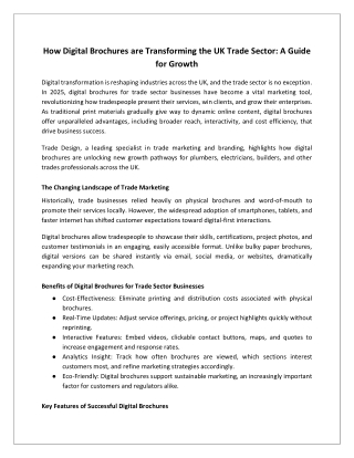 How Digital Brochures are Transforming the UK Trade Sector A Guide for Growth