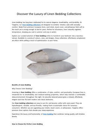 How to Choose the Perfect Linen Bedding Collection