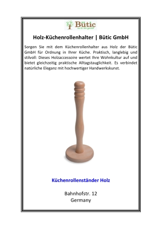 Holz-Küchenrollenhalter  Bütic GmbH