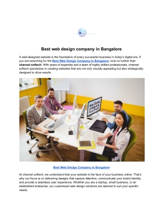 Best web design company in Bangalore