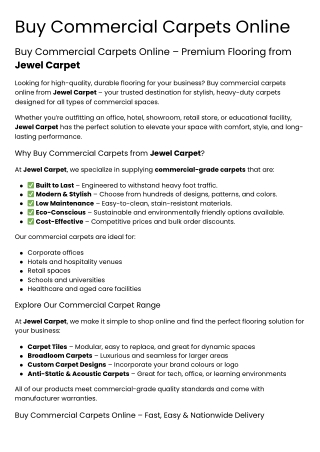 Buy Commercial Carpets Online