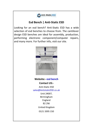 Esd Bench  Anti-Static ESD