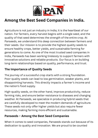 Best Seed Companies for Modern Farming.