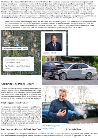 I Got Struck By A Cars And Truck And They Drove Off What Should I Do?