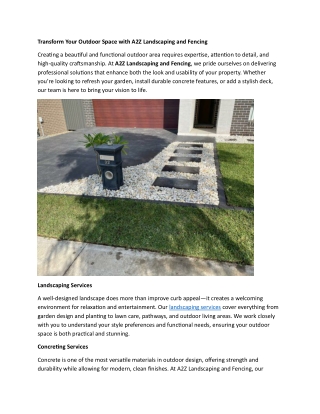 Transform Your Outdoor Space with A2Z Landscaping and Fencing