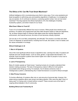 The Ethics of AI_ Can We Trust Smart Machines