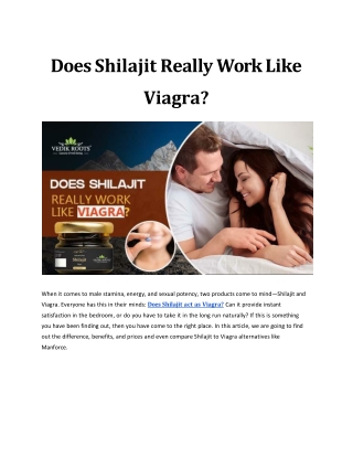 Does Shilajit Really Work Like Viagra?