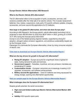 Europe Electric Vehicle Aftermarket Market Report - 22 September 2025   (1)