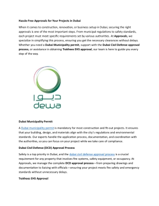 Hassle-Free Approvals for Your Projects in Dubai