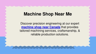 Machine Shop Near Me