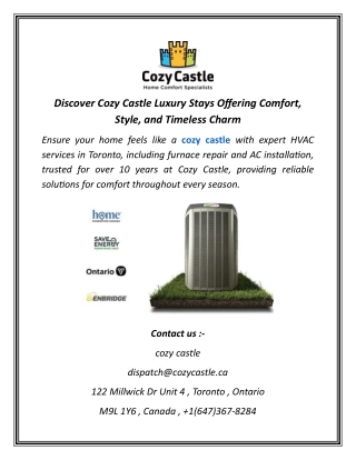 Discover Cozy Castle Luxury Stays Offering Comfort, Style, and Timeless Charm