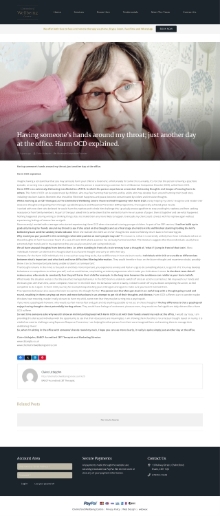 Having Someone’s Hands around My Throat; Just another Day at the Office