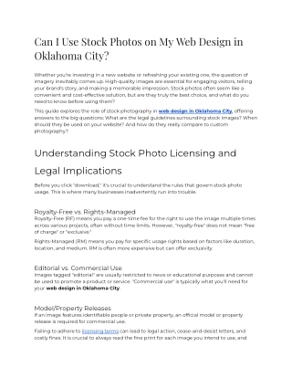 Can I Use Stock Photos on My Web Design in Oklahoma City