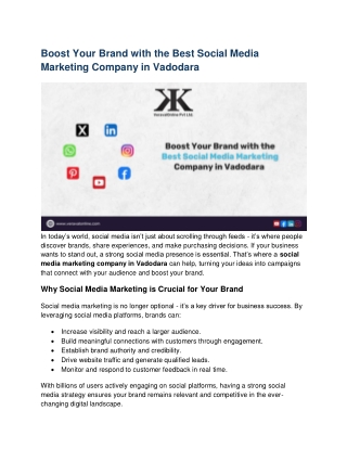 Boost Your Brand with the Best Social Media Marketing Company