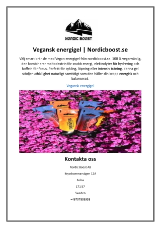 Vegansk energigel | Nordicboost.se