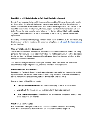 React Native with Node.js Backend_ Full Stack Mobile Development