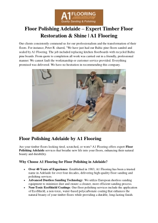 Floor Polishing Adelaide