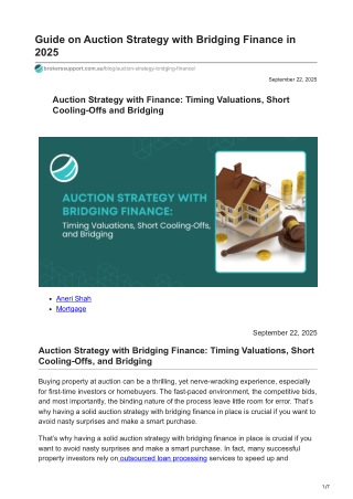 Guide on Auction Strategy with Bridging Finance in 2025
