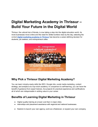 Digital Marketing Academy in Thrissur