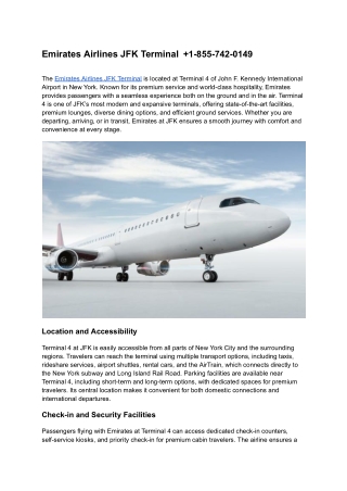 Emirates Airlines JFK Terminal