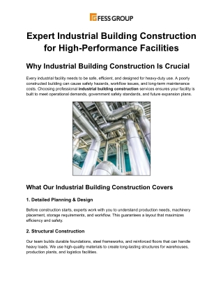 Expert Industrial Building Construction for High-Performance Facilities