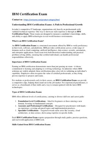 IBM Certification Exam