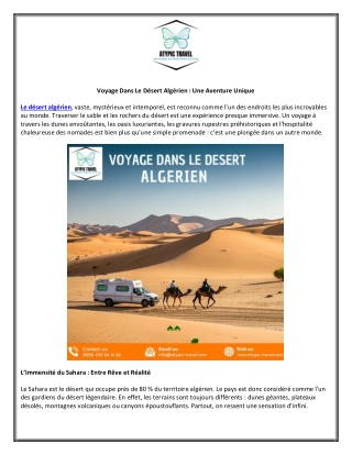 Voyage Dans Le Désert Algérien