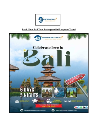 Book Bali Tour Package Today | Best Offers