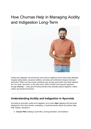 How Churnas Help in Managing Acidity and Indigestion Long-Term