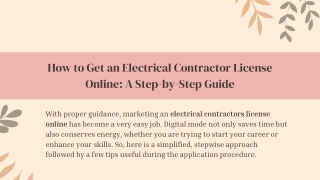 How to Get an Electrical Contractor License Online: A Step-by-Step Guide