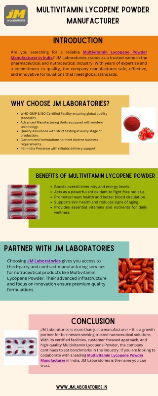 Multivitamin Lycopene Powder Manufacturer