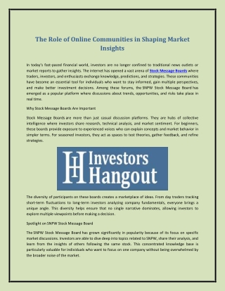 The Role of Online Communities in Shaping Market Insights