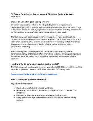 EV Battery Pack Cooling System Market-22 April 2025