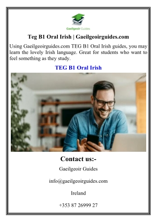 Teg B1 Oral Irish  Gaeilgeoirguides.com
