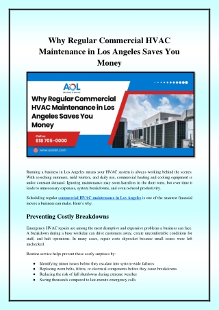 Why Regular Commercial HVAC Maintenance in Los Angeles Saves You Money