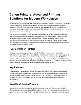 Canon Printers
