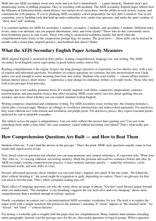 MOE-Aligned English Skills for AEIS Secondary: What Really Gets Tested