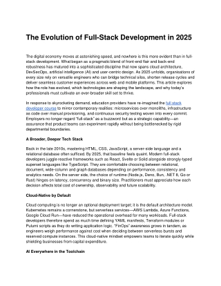 The Evolution of Full-Stack Development in 2025