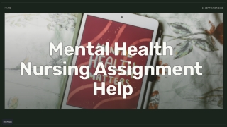 Mental Health Nursing Assignment Help