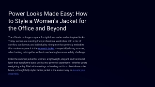 Power Looks Made Easy