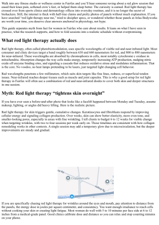 Fairfax Women’s Glow Guide: Red Light Therapy Myths and Facts